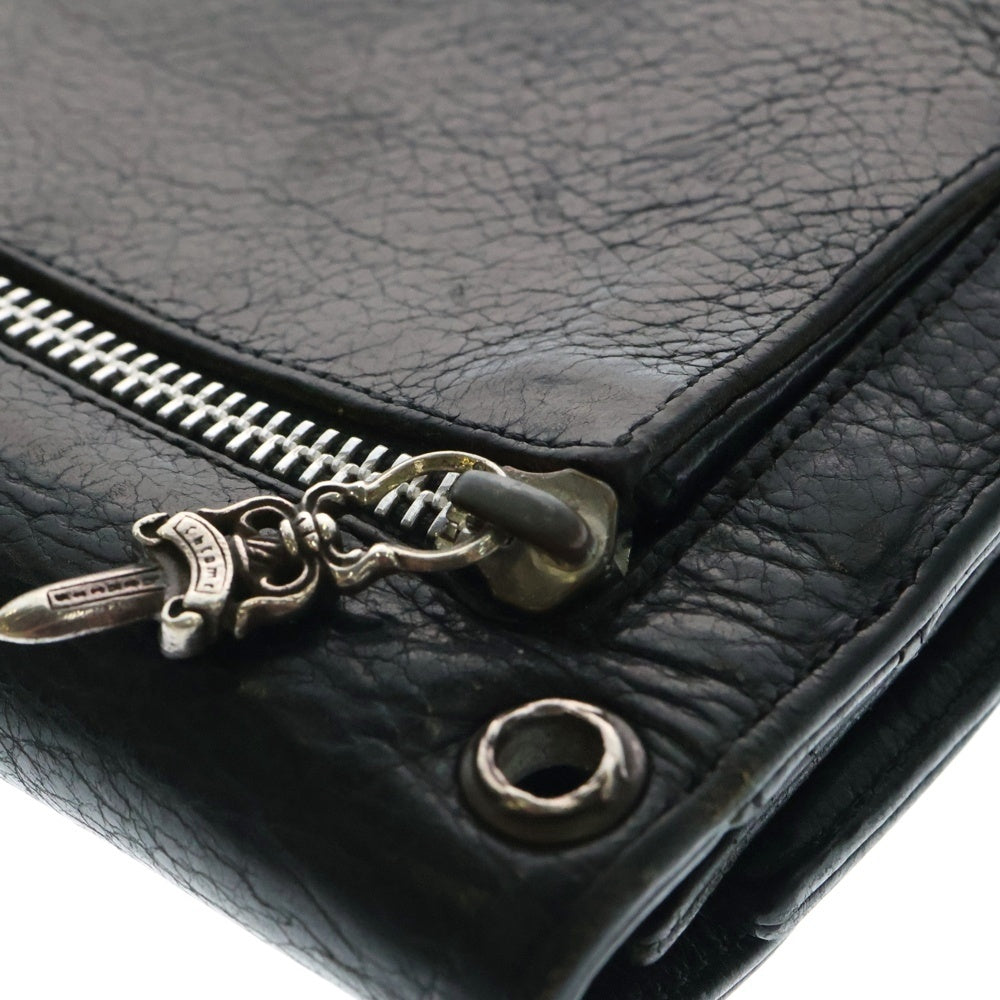 CHROME HEARTS(クロムハーツ) WAVE ウェーブ レザーウォレット 財布 ブラック BCA374