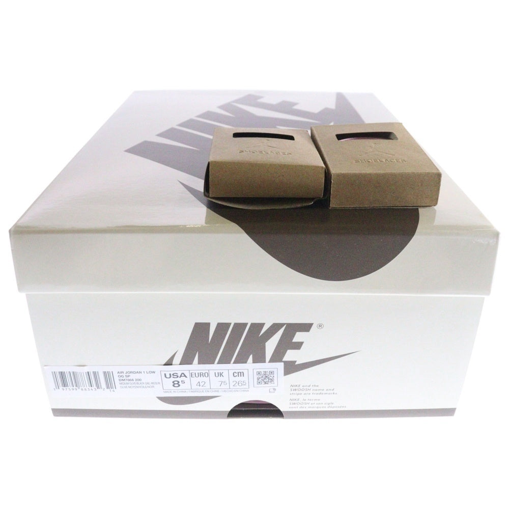 NIKE(ナイキ) ×Travis Scott Air Jordan 1 Low OG SP Reverse Olive エアジョーダン1 OG SP リバースオリーブ ローカットスニーカー US8.5/26.5cm DM7866-200