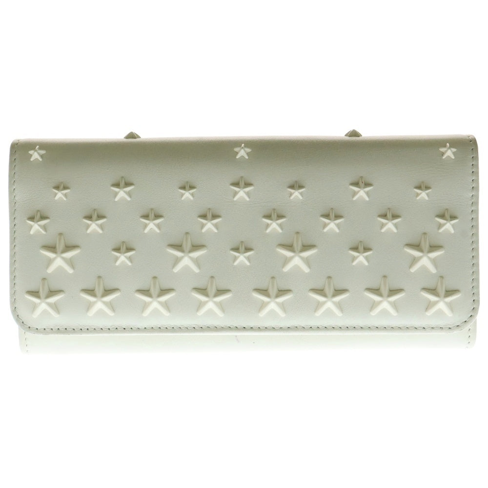 JIMMY CHOO(ジミーチュウ) スタースタッズ レザーロングウォレット 長財布 ホワイト