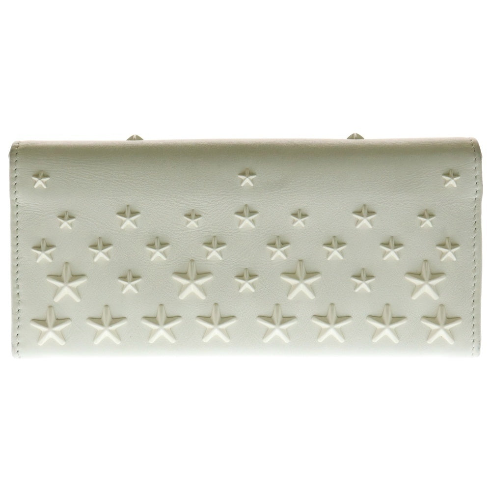 JIMMY CHOO(ジミーチュウ) スタースタッズ レザーロングウォレット 長財布 ホワイト