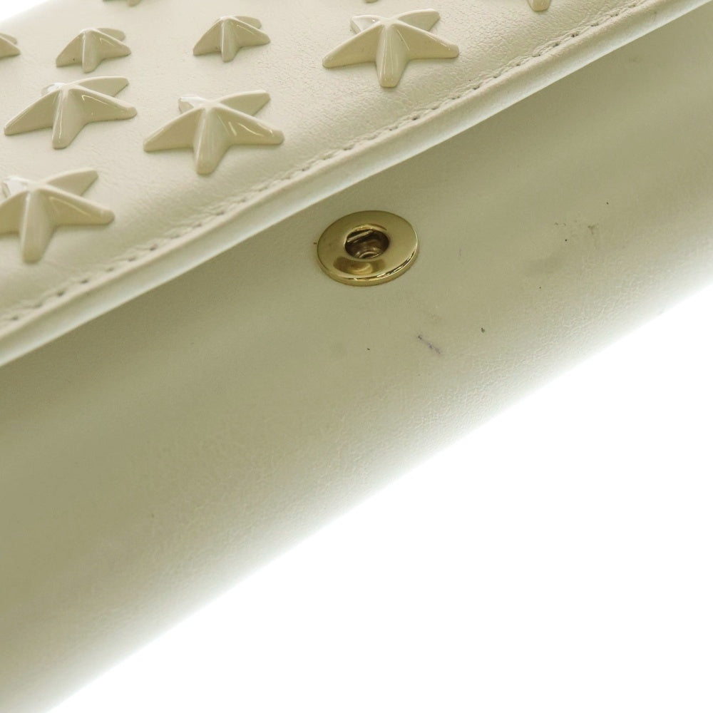 JIMMY CHOO(ジミーチュウ) スタースタッズ レザーロングウォレット 長財布 ホワイト