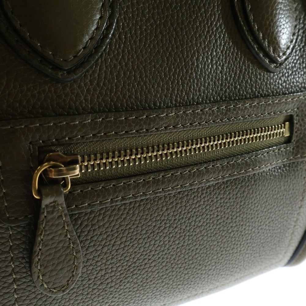 CELINE(セリーヌ) ラゲージ マイクロ レザーハンドトートバッグ カーキ 167793LUG.31JG
