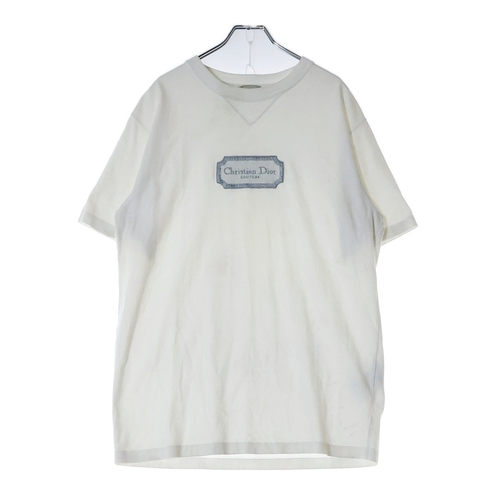 DIOR(ディオール) ロゴエンブロイダリー クルーネック半袖Tシャツカットソー ホワイト 243J685B0554