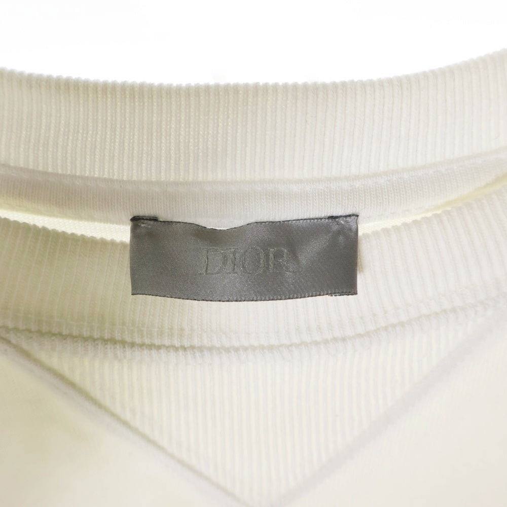 DIOR(ディオール) ロゴエンブロイダリー クルーネック半袖Tシャツカットソー ホワイト 243J685B0554