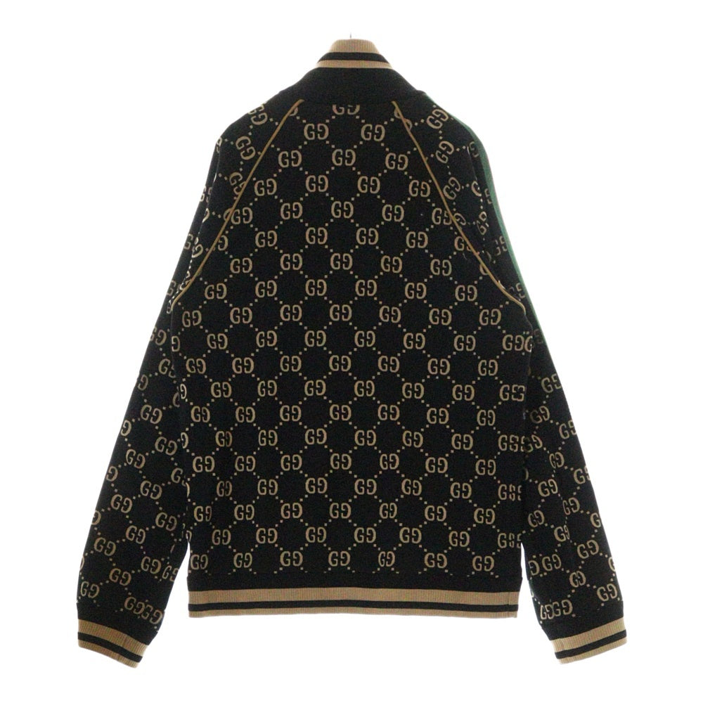 GUCCI(グッチ) GGコットンジャージー 総柄ジップアップジャケット ブラック/ベージュ 695955