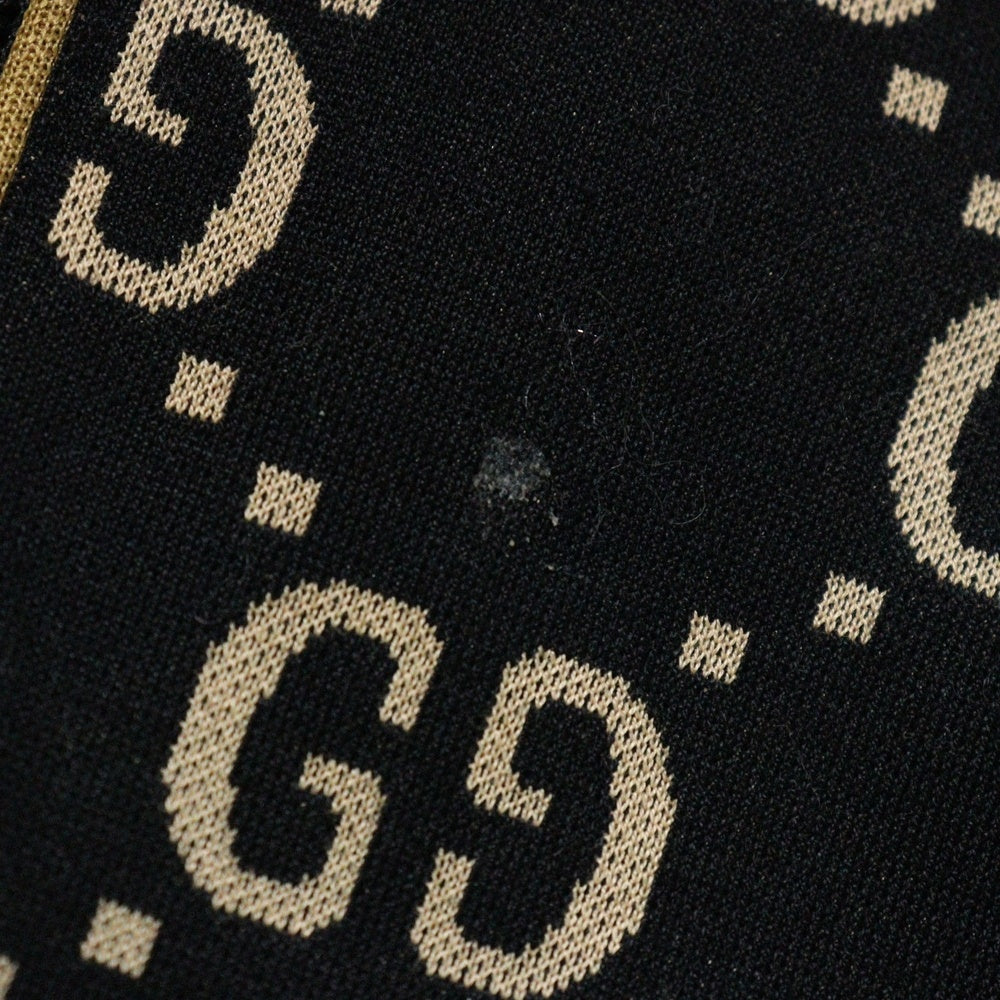 GUCCI(グッチ) GGコットンジャージー 総柄ジップアップジャケット ブラック/ベージュ 695955