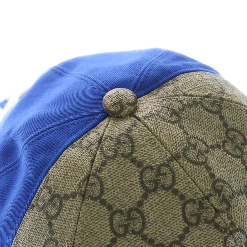 GUCCI(グッチ) ×adidas GGスプリーム ダブルバイザー ベースボールキャップ ベージュ/ブルー 719406