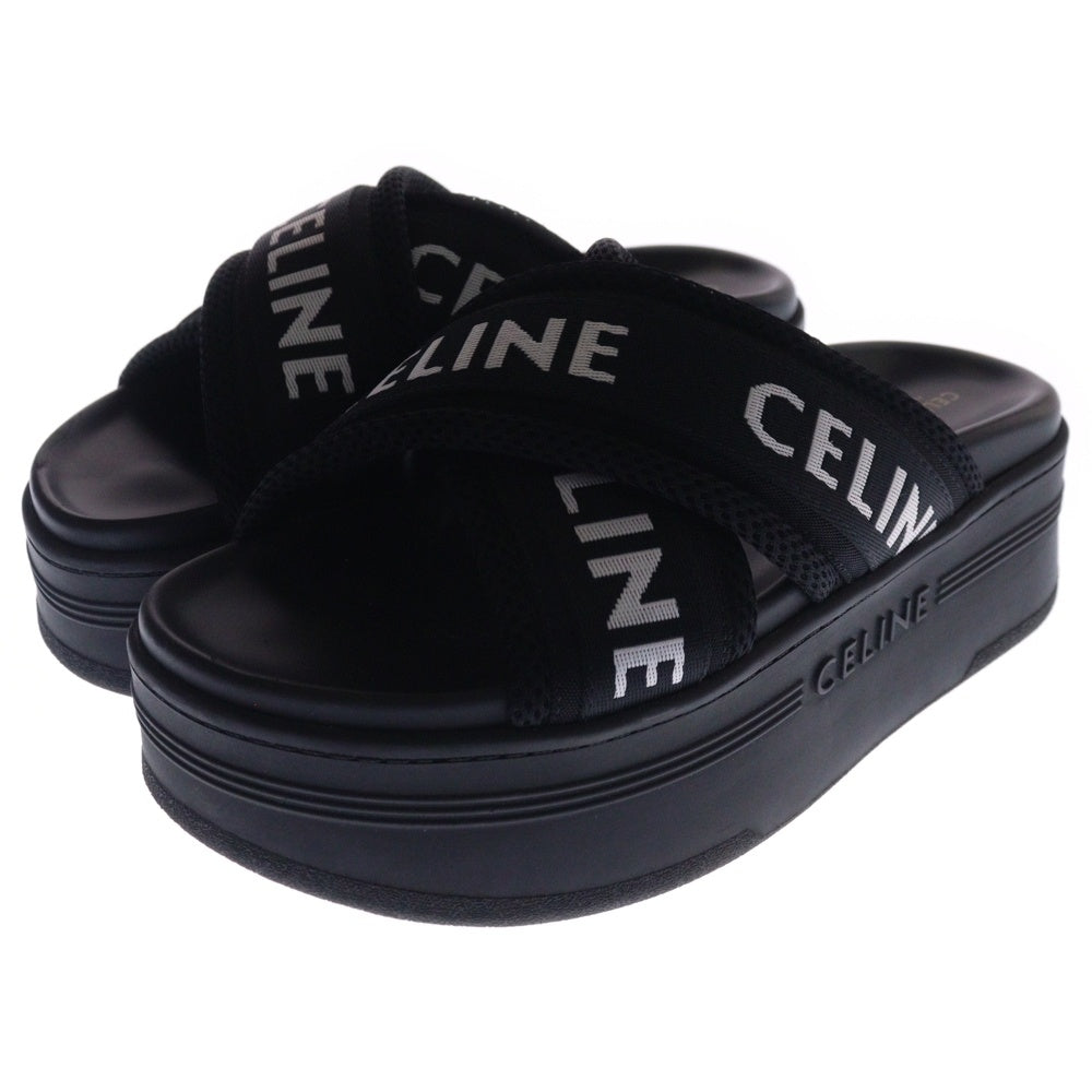 CELINE(セリーヌ) ブランドロゴ ブロックスライド厚底サンダル ブラック RM0223