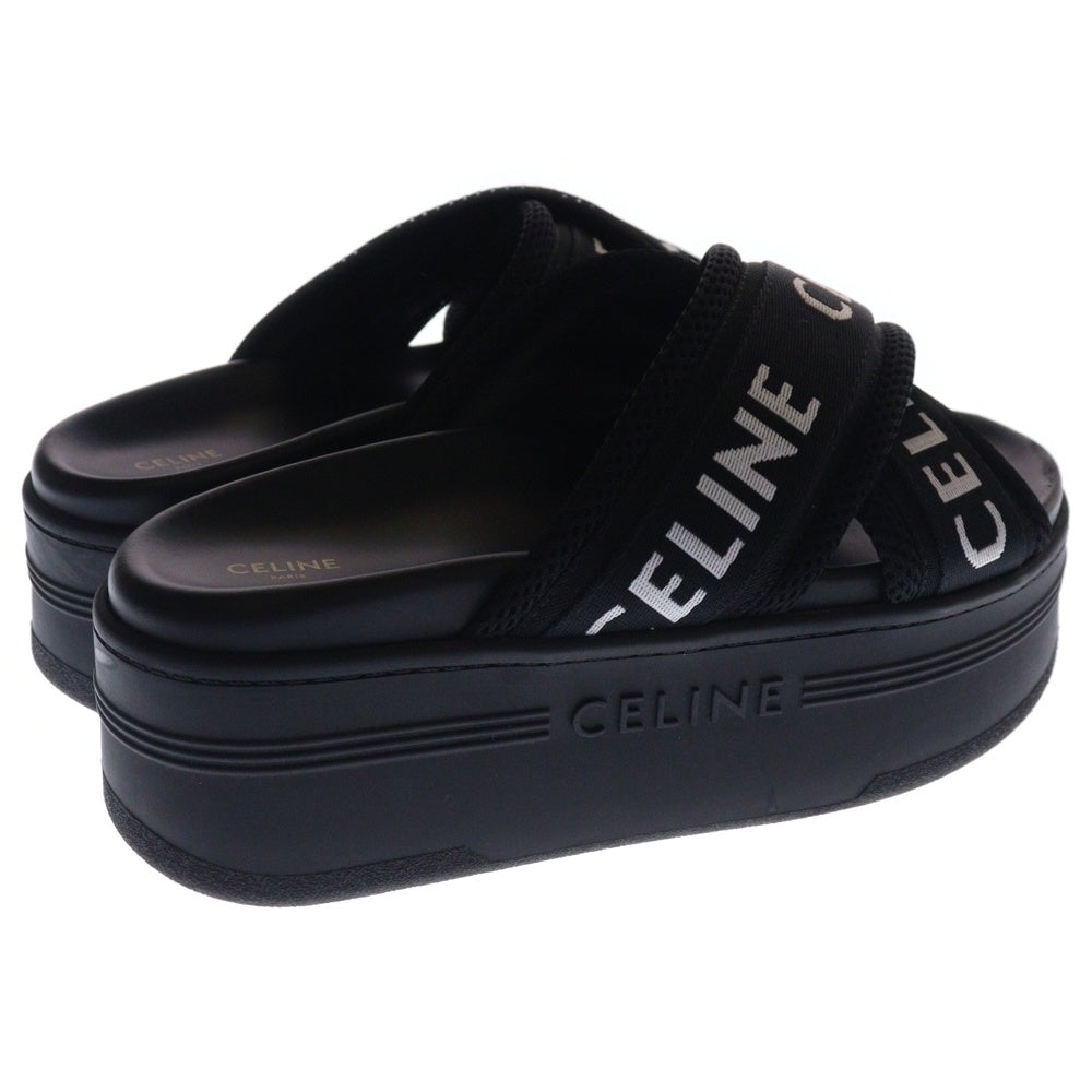 CELINE(セリーヌ) ブランドロゴ ブロックスライド厚底サンダル ブラック RM0223