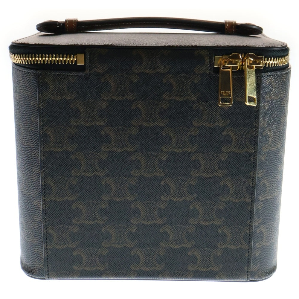 CELINE(セリーヌ) トリオンフキャンバス&カーフスキン スクエア バニティーケース レディース ブラウン