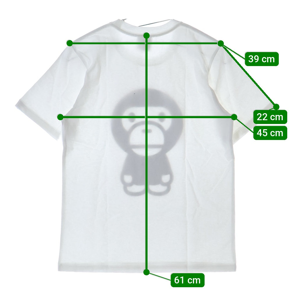 A BATHING APE(アベイシングエイプ) 1ST CAMO BIG BABY MILO TEE クルーネック半袖Tシャツカットソー レディース ホワイト/カモフラージュ 002TEL202003L