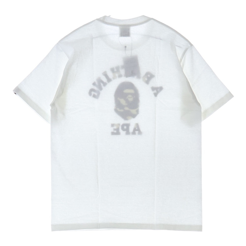 A BATHING APE(アベイシングエイプ) CITY CAMO COLLEGE TEE クルーネック半袖Tシャツカットソー ホワイト/グレー 001TEL801026M