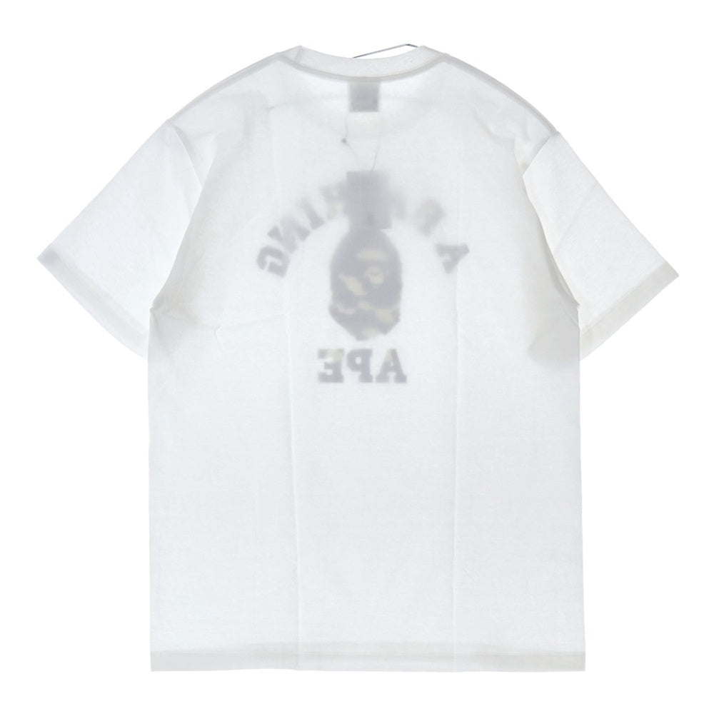 A BATHING APE(アベイシングエイプ) CITY CAMO COLLEGE TEE クルーネック半袖Tシャツカットソー ホワイト/グレー 001TEL801026M