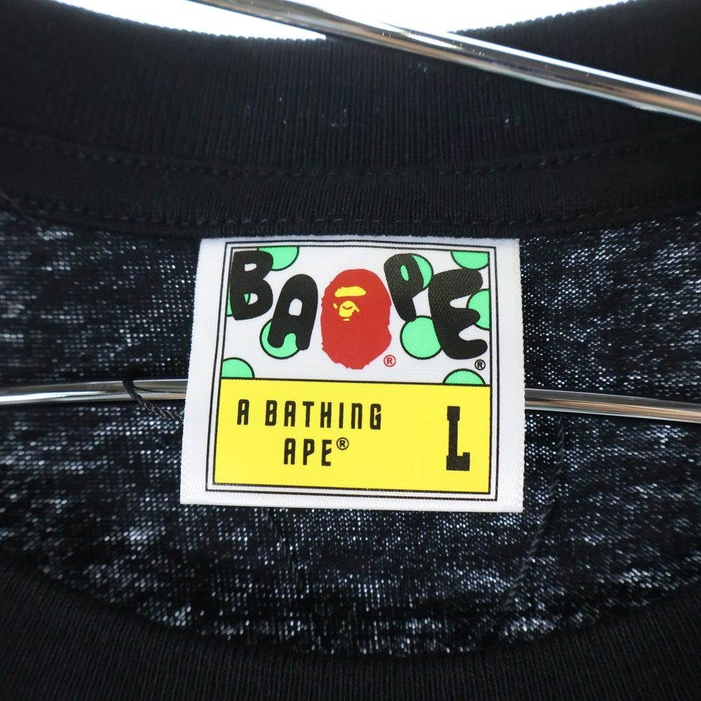 A BATHING APE(アベイシングエイプ) CITY CAMO COLLEGE TEE クルーネック半袖Tシャツカットソー ブラック/グレー 001TEL801026M