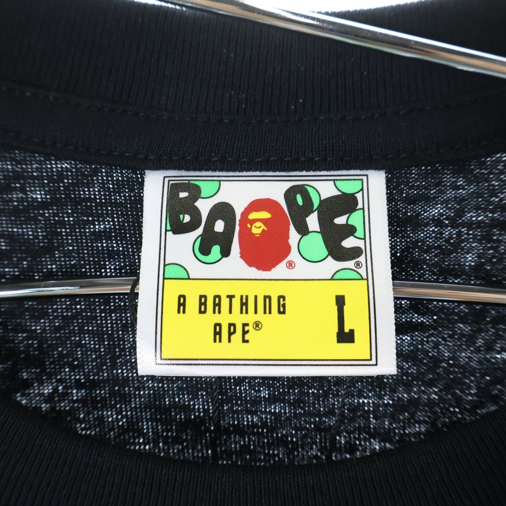 A BATHING APE(アベイシングエイプ) CITY CAMO COLLEGE TEE クルーネック半袖Tシャツカットソー ブラック/グレー 001TEL801026M