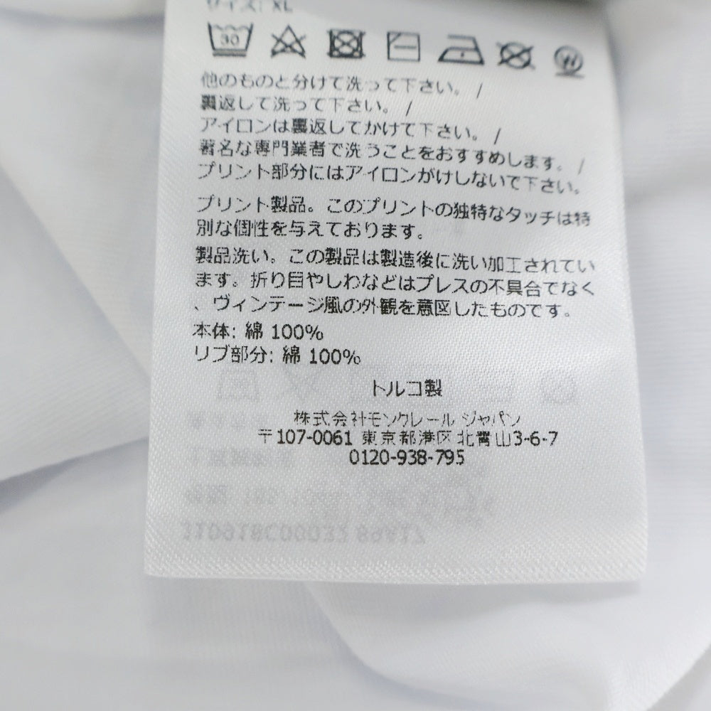 MONCLER(モンクレール) SS T-SHIRT バックプリント クルーネック半袖Tシャツカットソー ホワイト J10918C00032 89A17