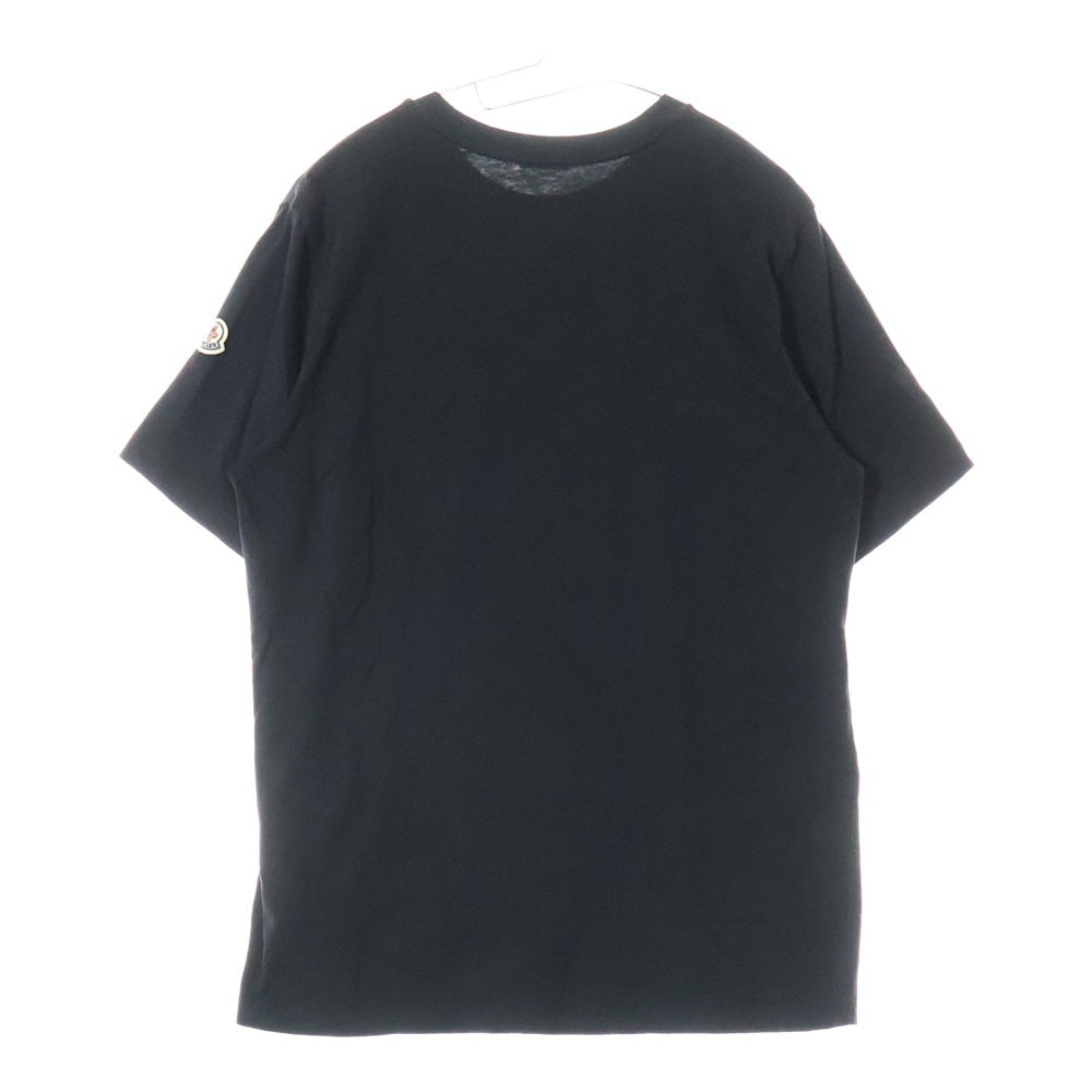 MONCLER(モンクレール) SS T-SHIRT ネックロゴ クルーネック半袖Tシャツカットソー ブラック J10918C00044 8390T