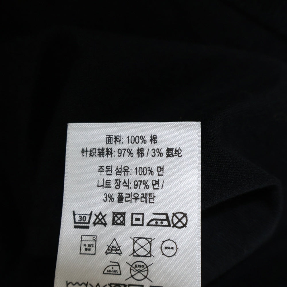 BURBERRY(バーバリー) Ellison Logo-Print Cotton Jersey フロントプリント クルーネック半袖Tシャツカットソー ブラック 8038543