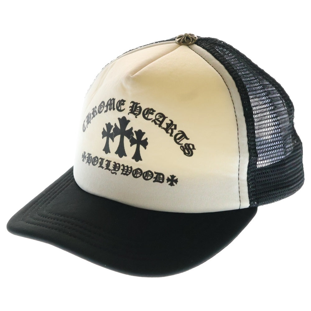 CHROME HEARTS(クロムハーツ) King Taco Trucker Cap キングタコ トラッカーキャップ クロスボールボタン メッシュ帽子 ブラック/ホワイト
