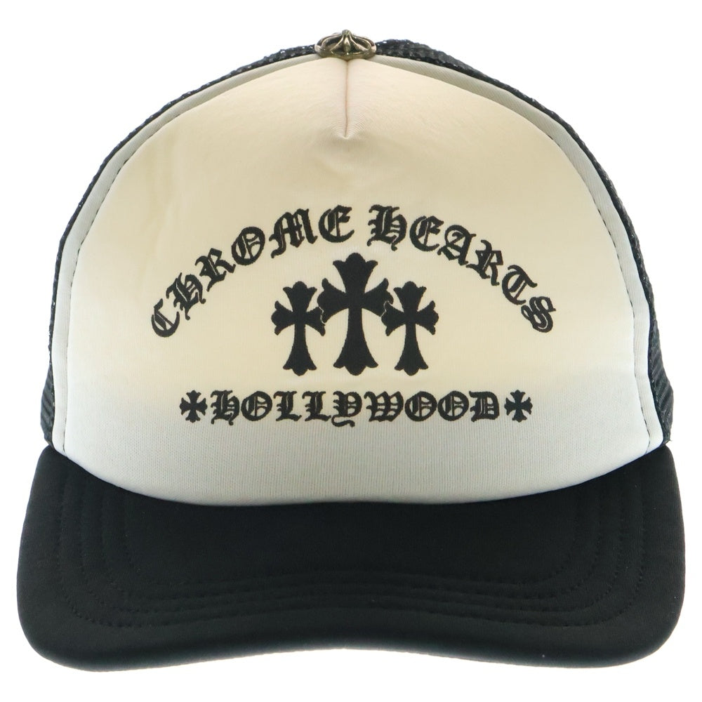 CHROME HEARTS(クロムハーツ) King Taco Trucker Cap キングタコ トラッカーキャップ クロスボールボタン メッシュ帽子 ブラック/ホワイト