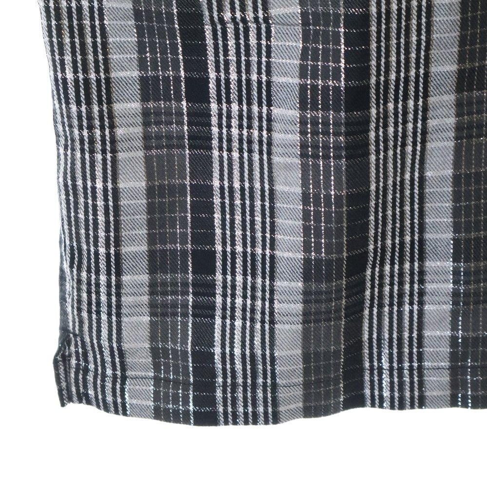 SUPREME(シュプリーム) 23SS Metallic Plaid S/S shirt メタリックプレイドチェック総柄半袖シャツ グレー