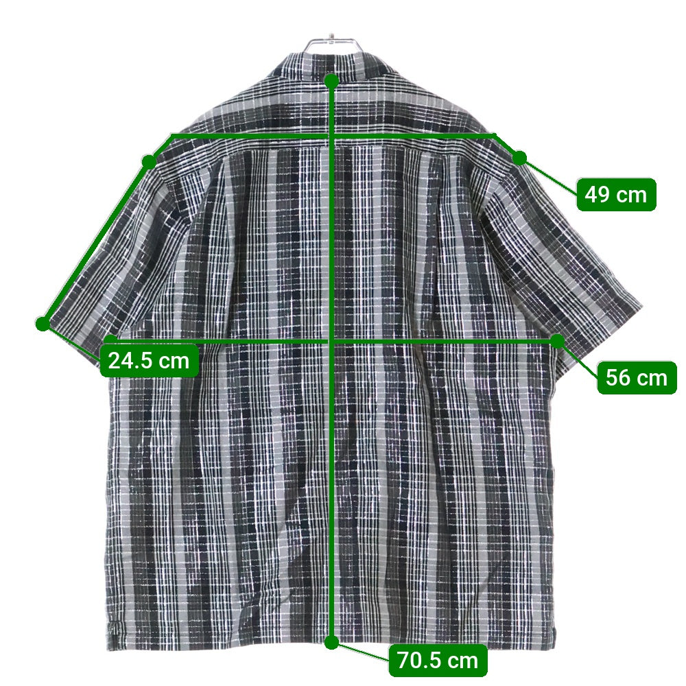 SUPREME(シュプリーム) 23SS Metallic Plaid S/S shirt メタリックプレイドチェック総柄半袖シャツ グレー