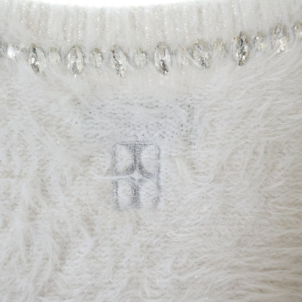 BIRTH OF ROYAL CHILD(バースオブロイヤルチャイルド) Diamond Mink Sweater ラインストーンモヘアラメニット