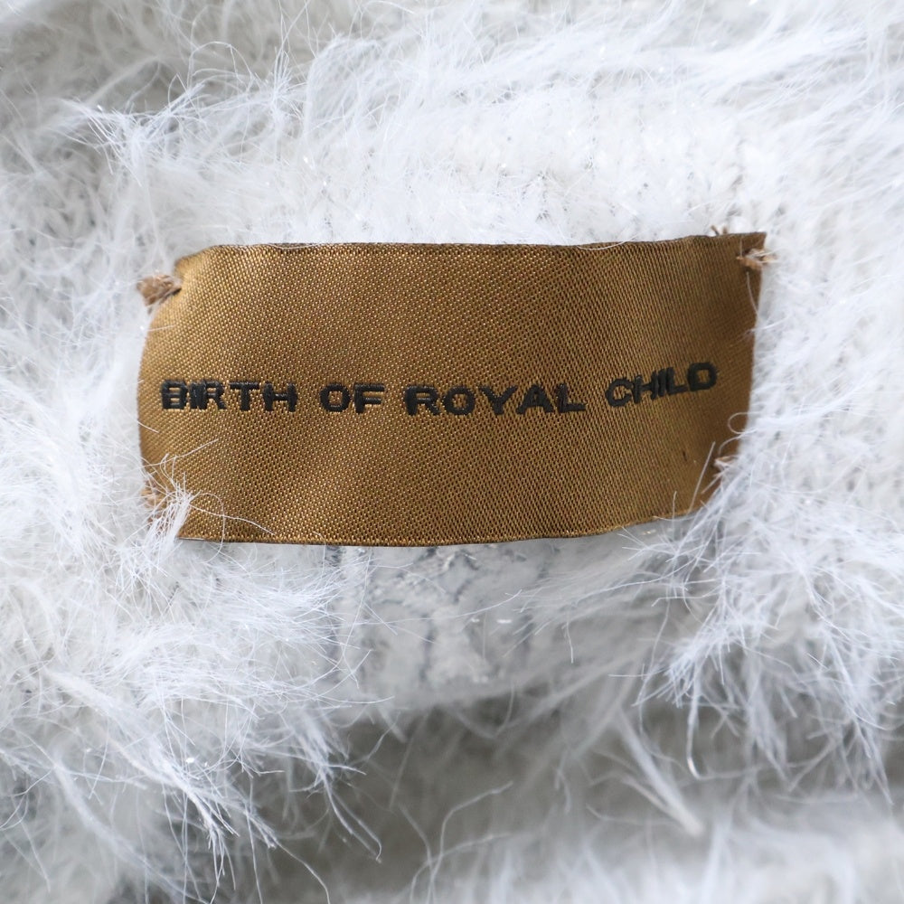 BIRTH OF ROYAL CHILD(バースオブロイヤルチャイルド) Diamond Mink Sweater ラインストーンモヘアラメニット