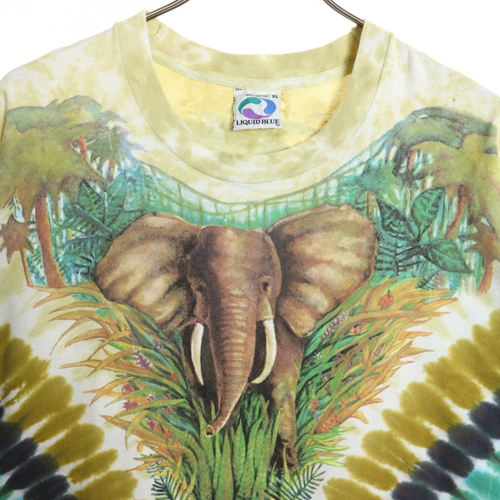 VINTAGE(ヴィンテージ) 90s LIQUID BLUE タイダイプリント クルーネック半袖Tシャツカットソー マルチカラー
