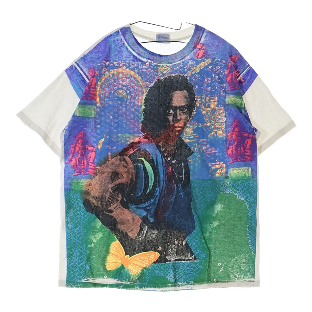 VINTAGE(ヴィンテージ) 90s Miles Davis Heaven smiles マイルス・デイヴィス ヘヴンスマイルス 両面プリントクルーネック半袖Tシャツカットソー ホワイト
