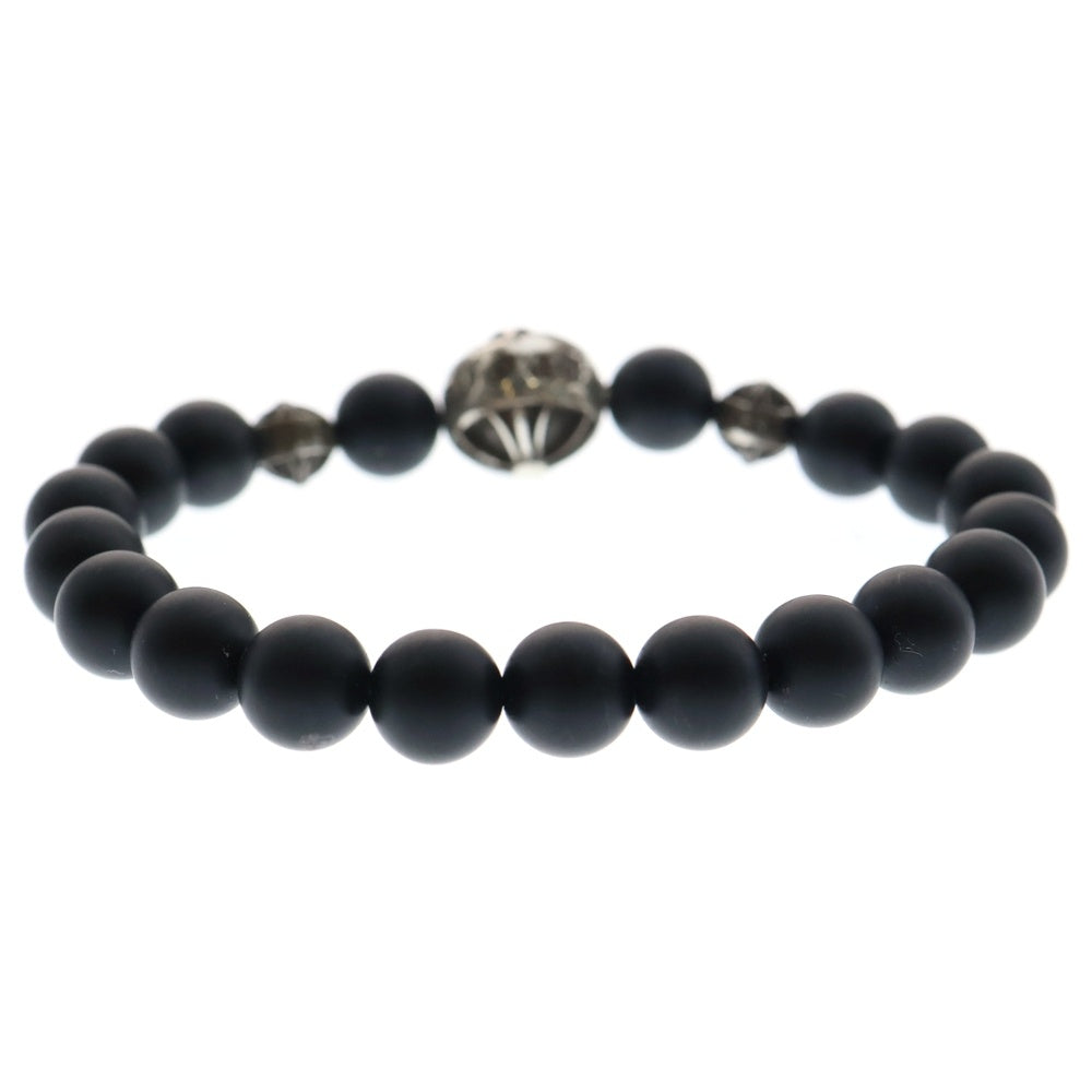CHROME HEARTS(クロムハーツ) BEAD ONYX 71 8mmオニキスビーズブレスレット ブラック/シルバー