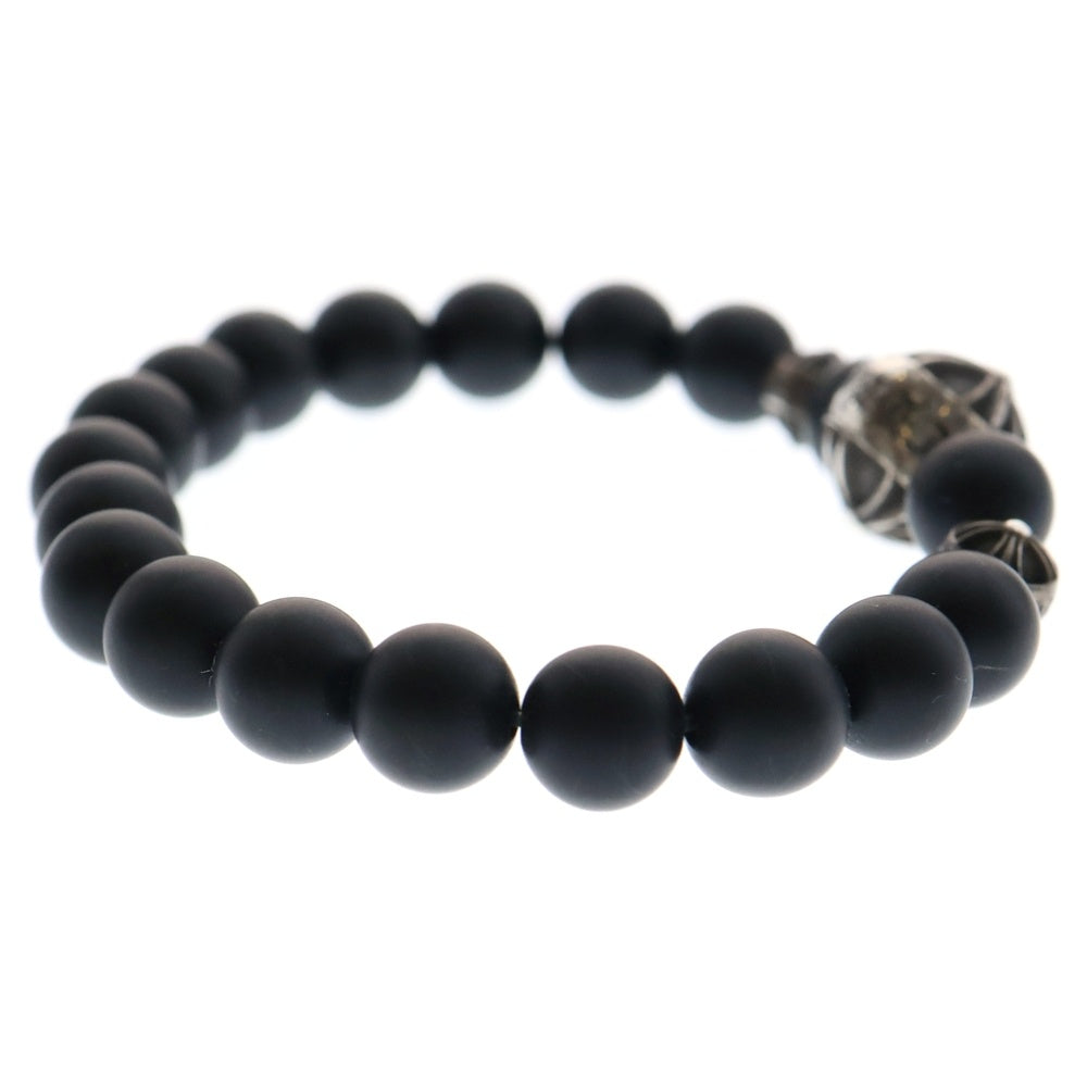 CHROME HEARTS(クロムハーツ) BEAD ONYX 71 8mmオニキスビーズブレスレット ブラック/シルバー