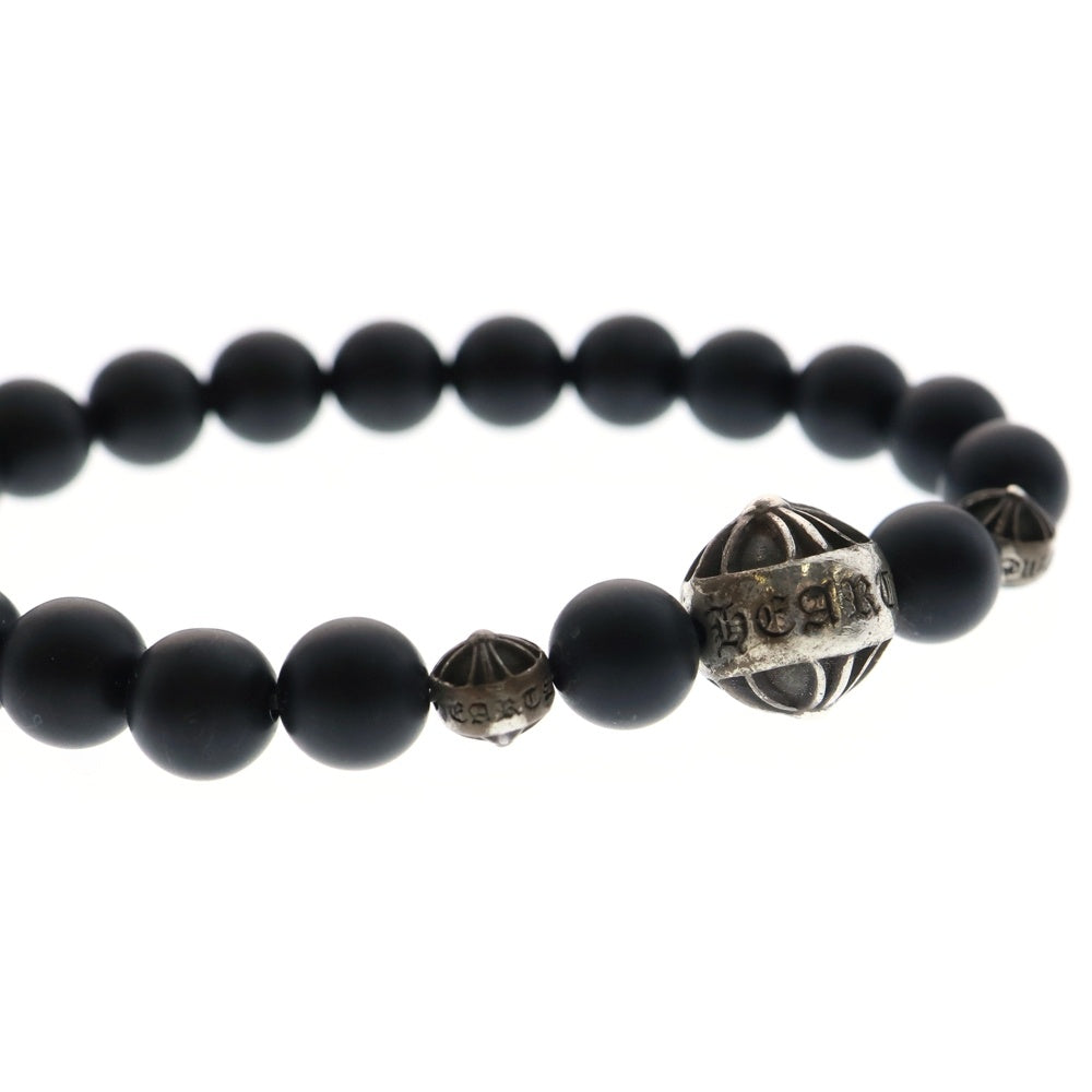 CHROME HEARTS(クロムハーツ) BEAD ONYX 71 8mmオニキスビーズブレスレット ブラック/シルバー