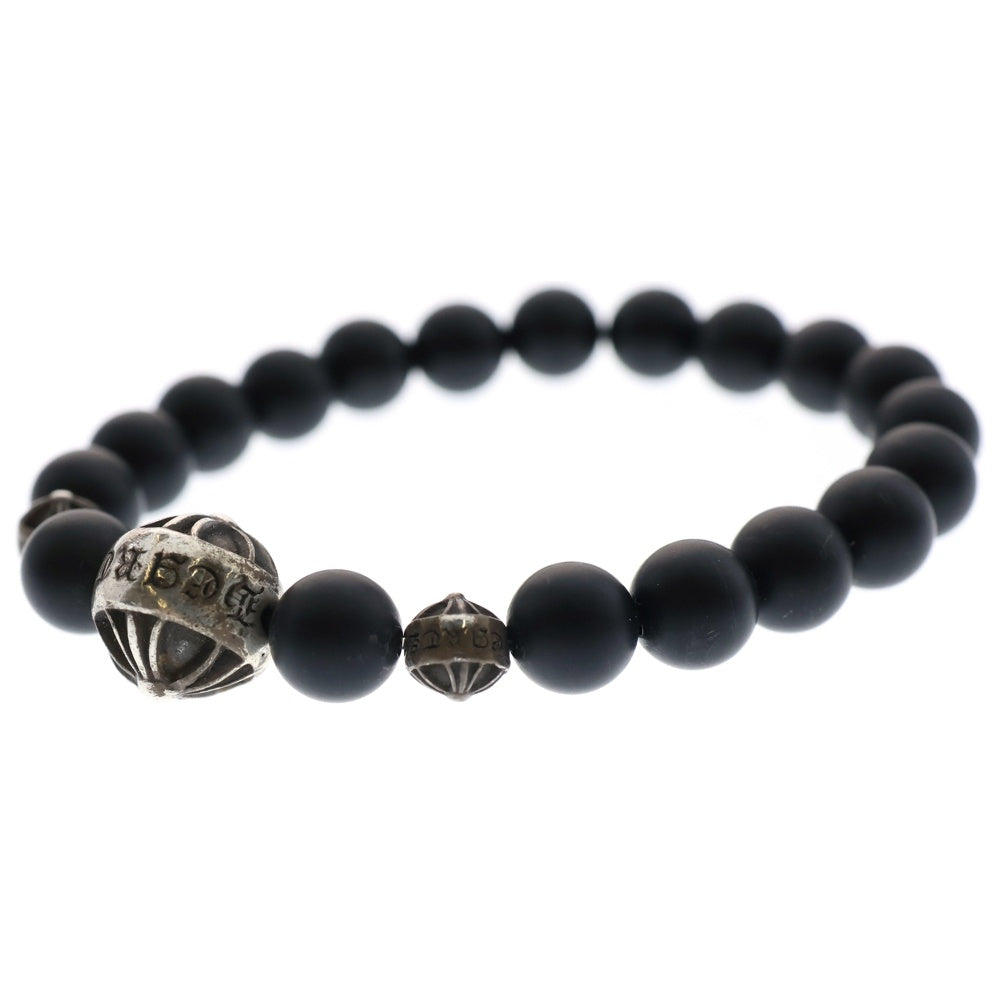 CHROME HEARTS(クロムハーツ) BEAD ONYX 71 8mmオニキスビーズブレスレット ブラック/シルバー