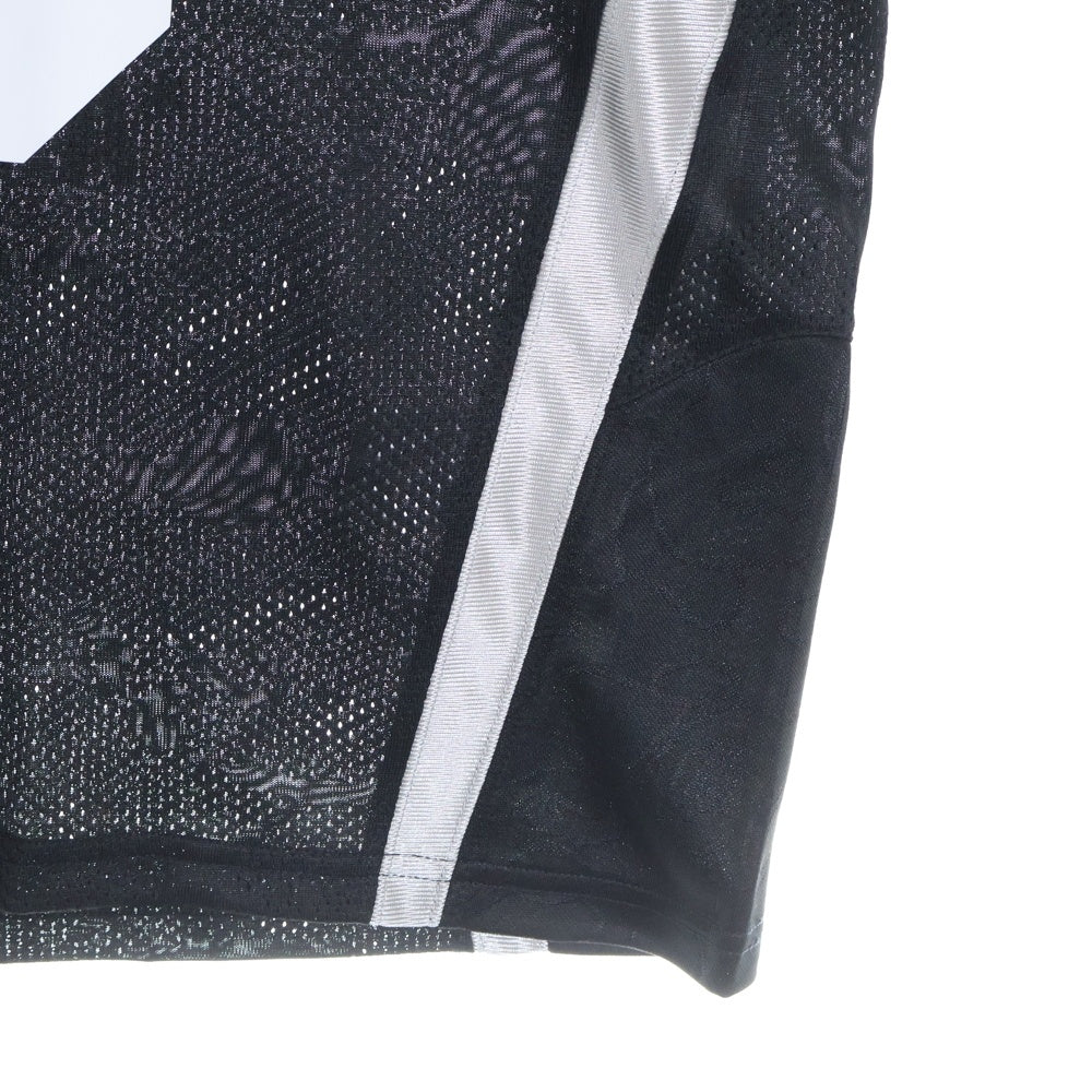 A BATHING APE(アベイシングエイプ) LINE CAMO JACQUARD RELAXED FIT FOOTBALL JERSEY 両面プリント ゲームシャツ ブラック 001CSL801312M