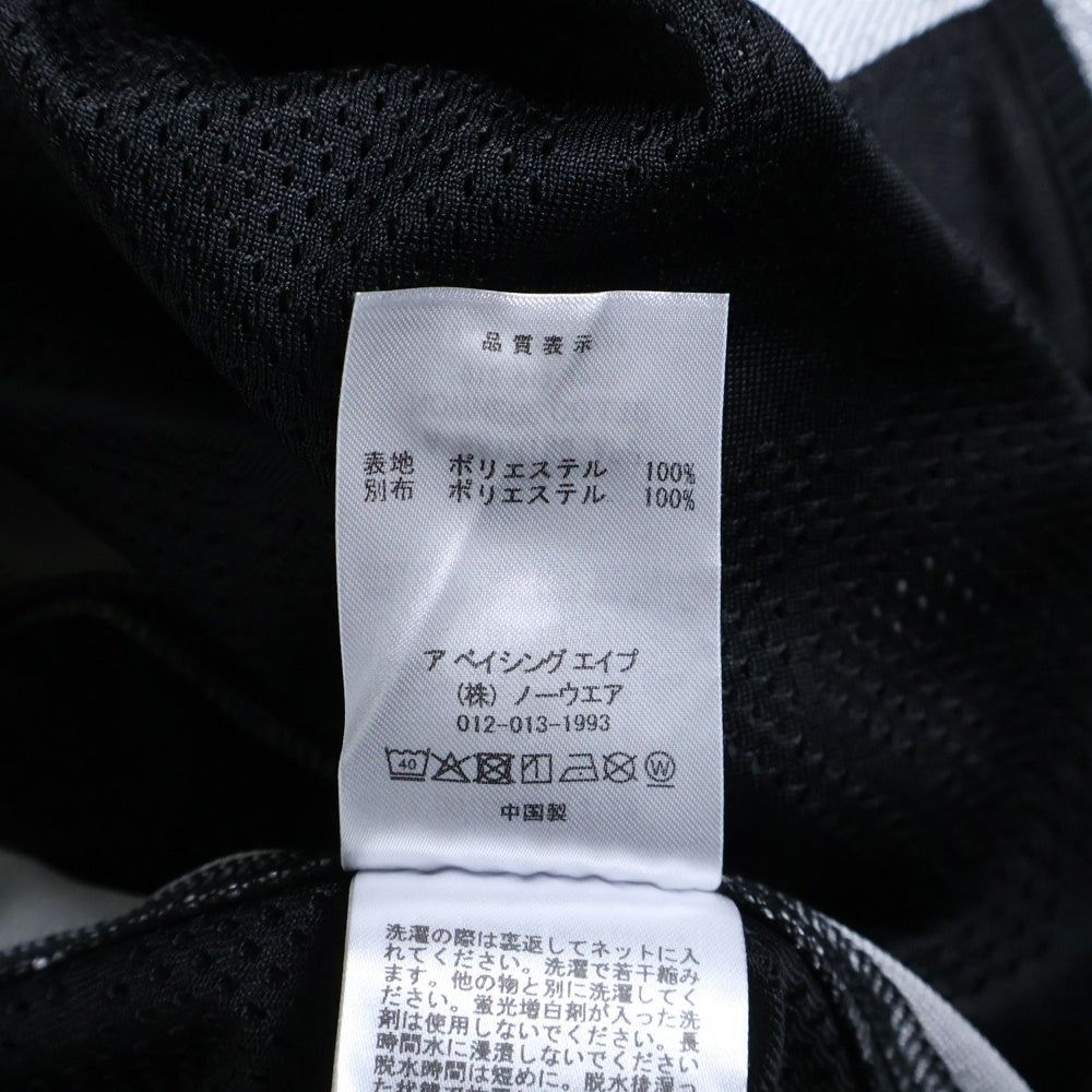 A BATHING APE(アベイシングエイプ) LINE CAMO JACQUARD RELAXED FIT FOOTBALL JERSEY 両面プリント ゲームシャツ ブラック 001CSL801312M