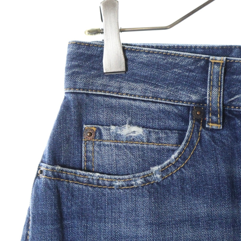 DSQUARED2(ディースクエアード) 22SS ダメージ加工デニムスカート レディース インディゴ 75MA0812 S30309