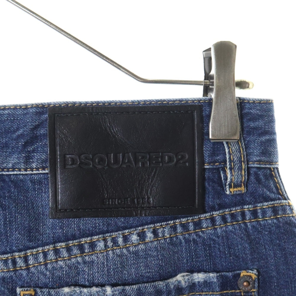 DSQUARED2(ディースクエアード) 22SS ダメージ加工デニムスカート レディース インディゴ 75MA0812 S30309