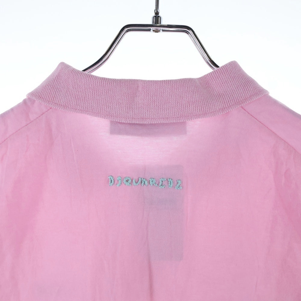DSQUARED2(ディースクエアード) 刺繍デザインロゴ半袖ポロシャツ レディース ピンク S75GL0032