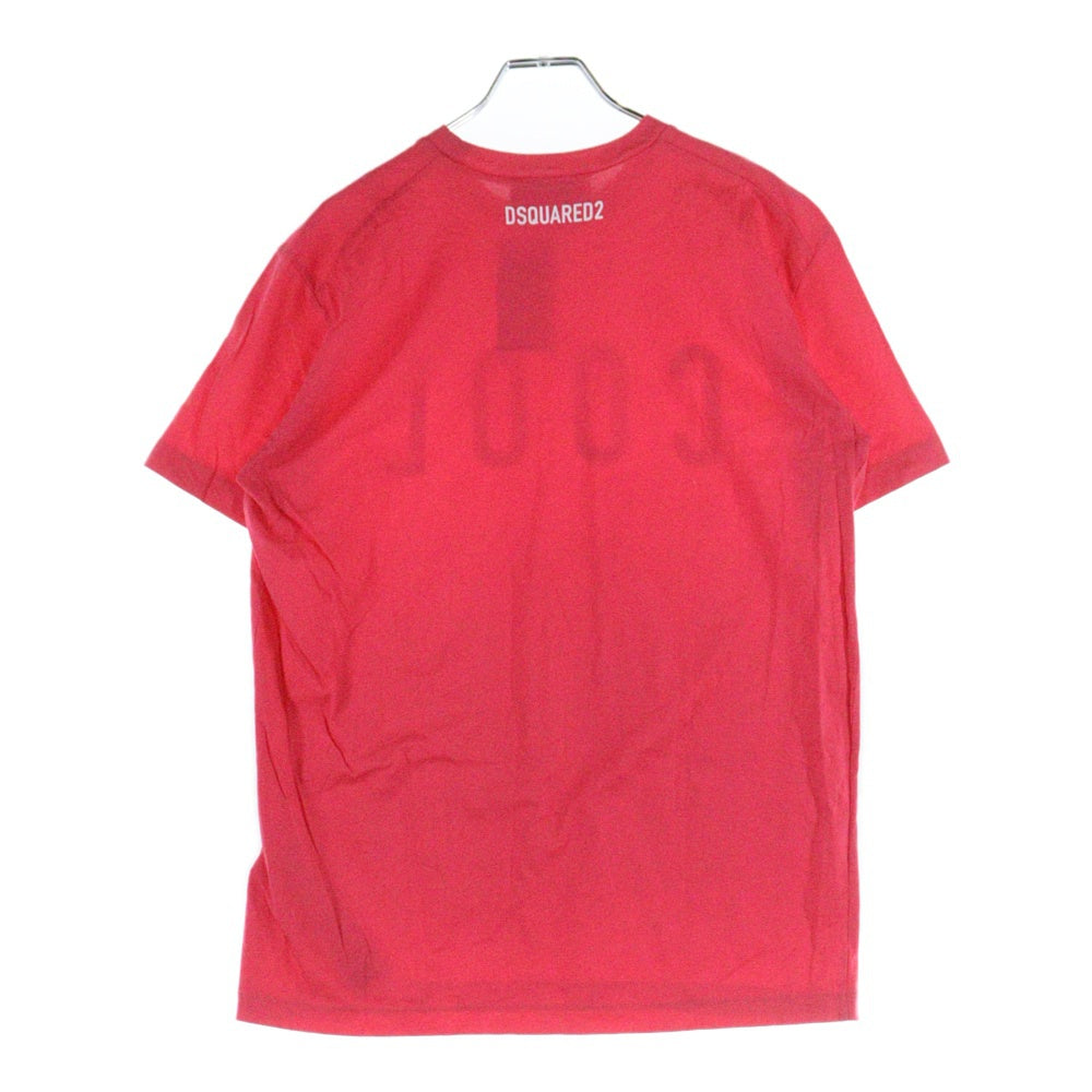 DSQUARED2(ディースクエアード) フロントプリントクルーネック半袖Tシャツカットソー レディース ピンク S72GD0325 S23009