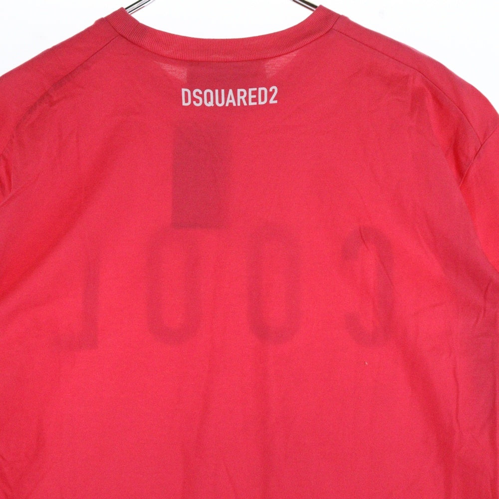 DSQUARED2(ディースクエアード) フロントプリントクルーネック半袖Tシャツカットソー レディース ピンク S72GD0325 S23009