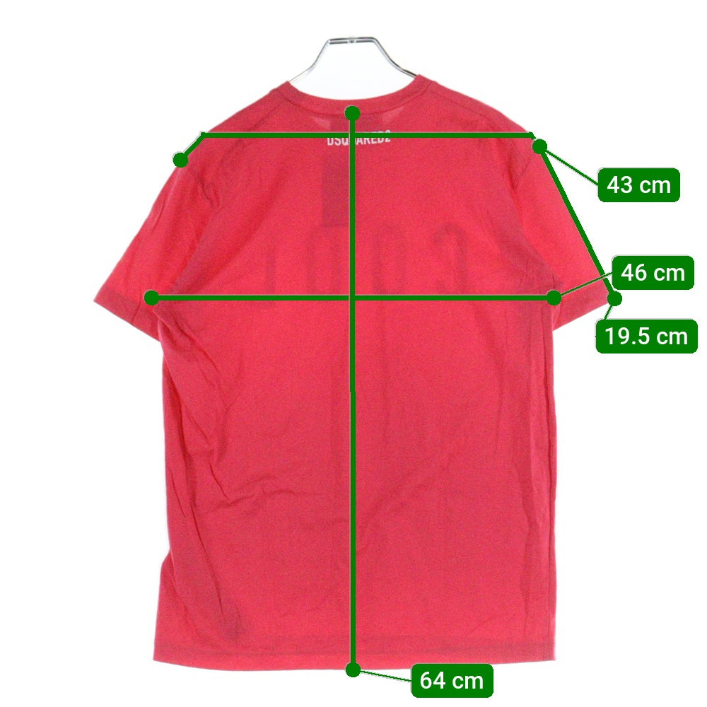 DSQUARED2(ディースクエアード) フロントプリントクルーネック半袖Tシャツカットソー レディース ピンク S72GD0325 S23009