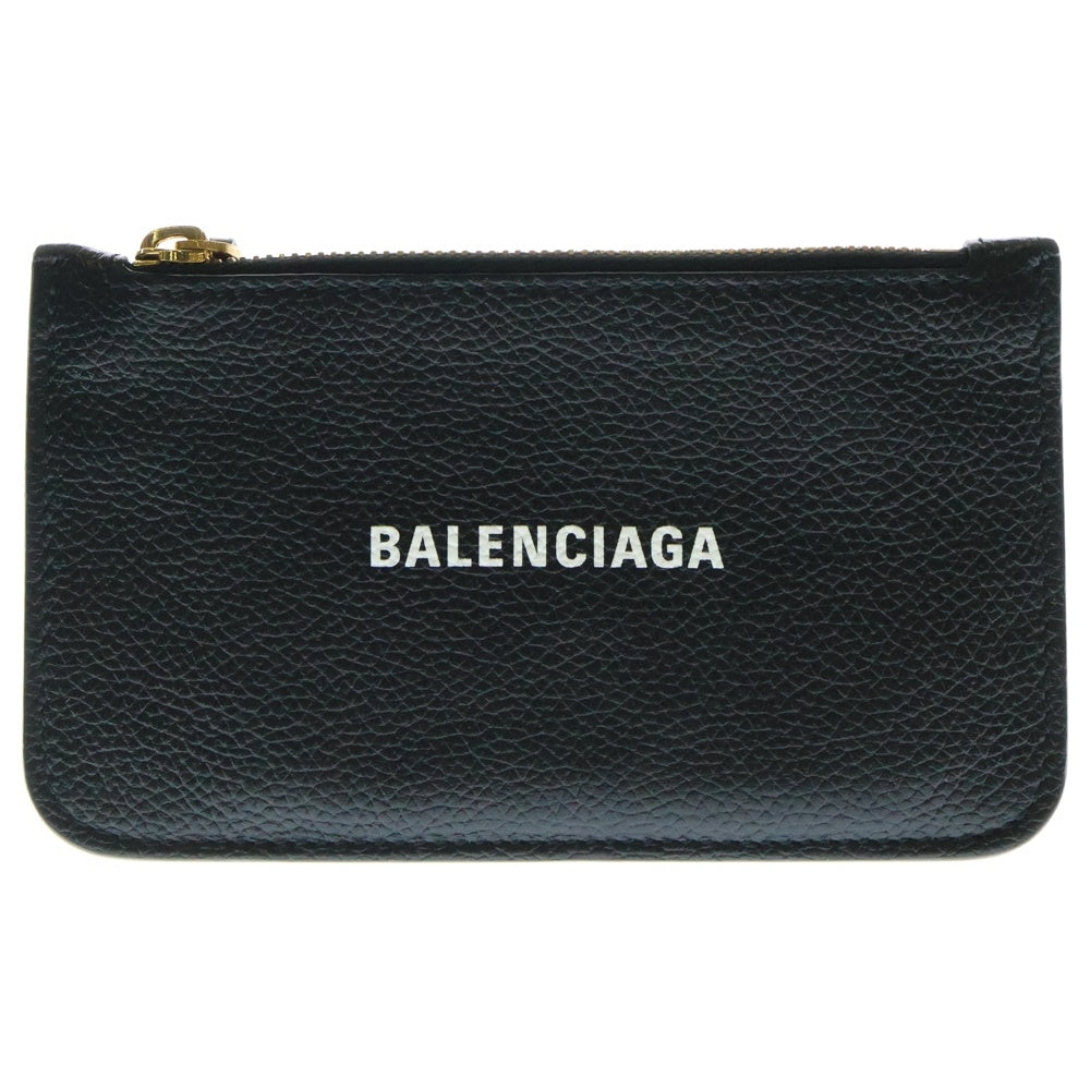 BALENCIAGA(バレンシアガ) CASH COIN AND CARD HOLDER ロゴデザインレザーキャッシュコインアンドカードホルダーケース ブラック 594214