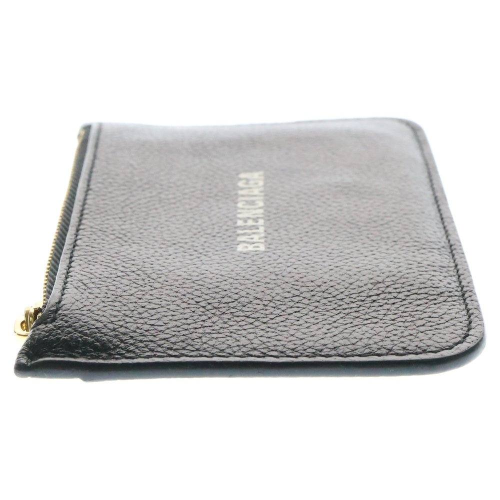 BALENCIAGA(バレンシアガ) CASH COIN AND CARD HOLDER ロゴデザインレザーキャッシュコインアンドカードホルダーケース ブラック 594214