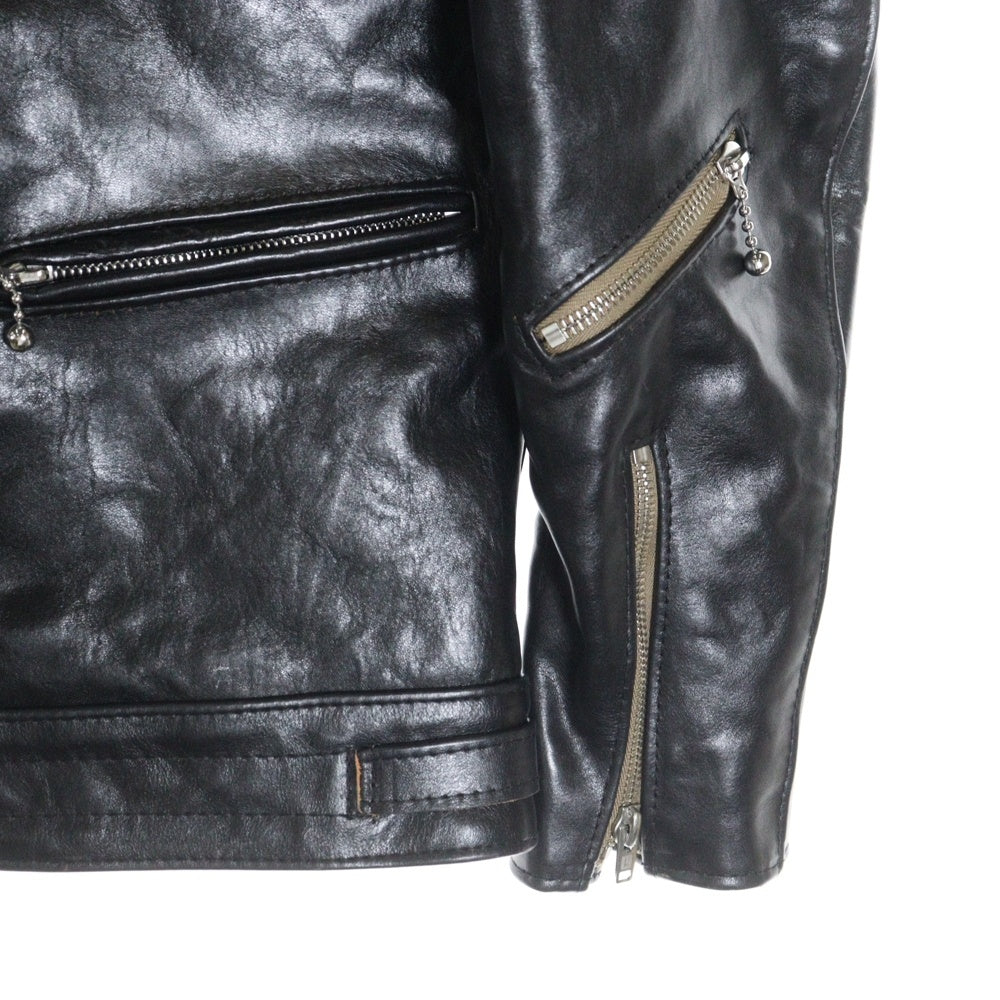 Lewis Leathers(ルイスレザー) 441T CYCLONE TIGHT FIT VEGE COW ベジカウ サイクロン タイトフィット レザー ダブルライダース レザージャケット ブラック