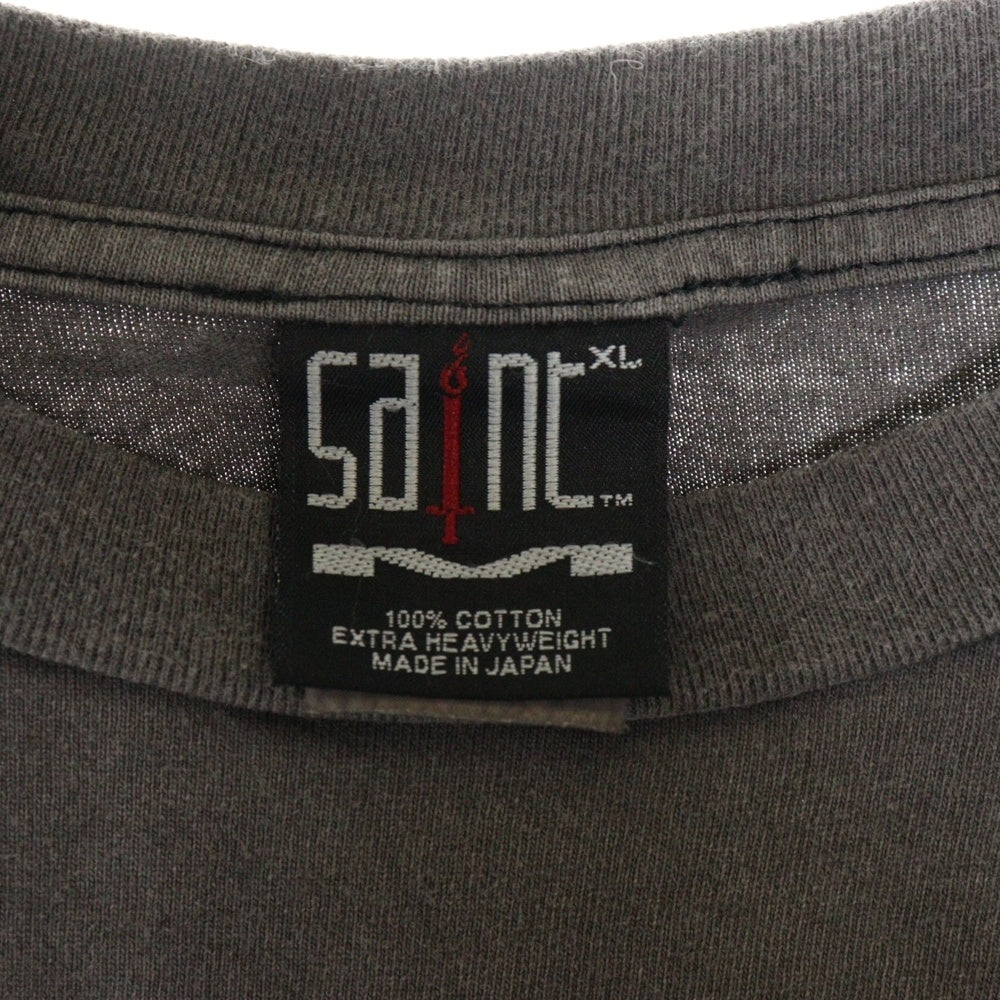 SAINT MICHAEL(セントマイケル) 21AW ×WIND AND SEA ウィンダンシー ヴィンテージ加工グラフィックプリントクルーネック半袖Tシャツカットソー グレー SM-A21-0000-062