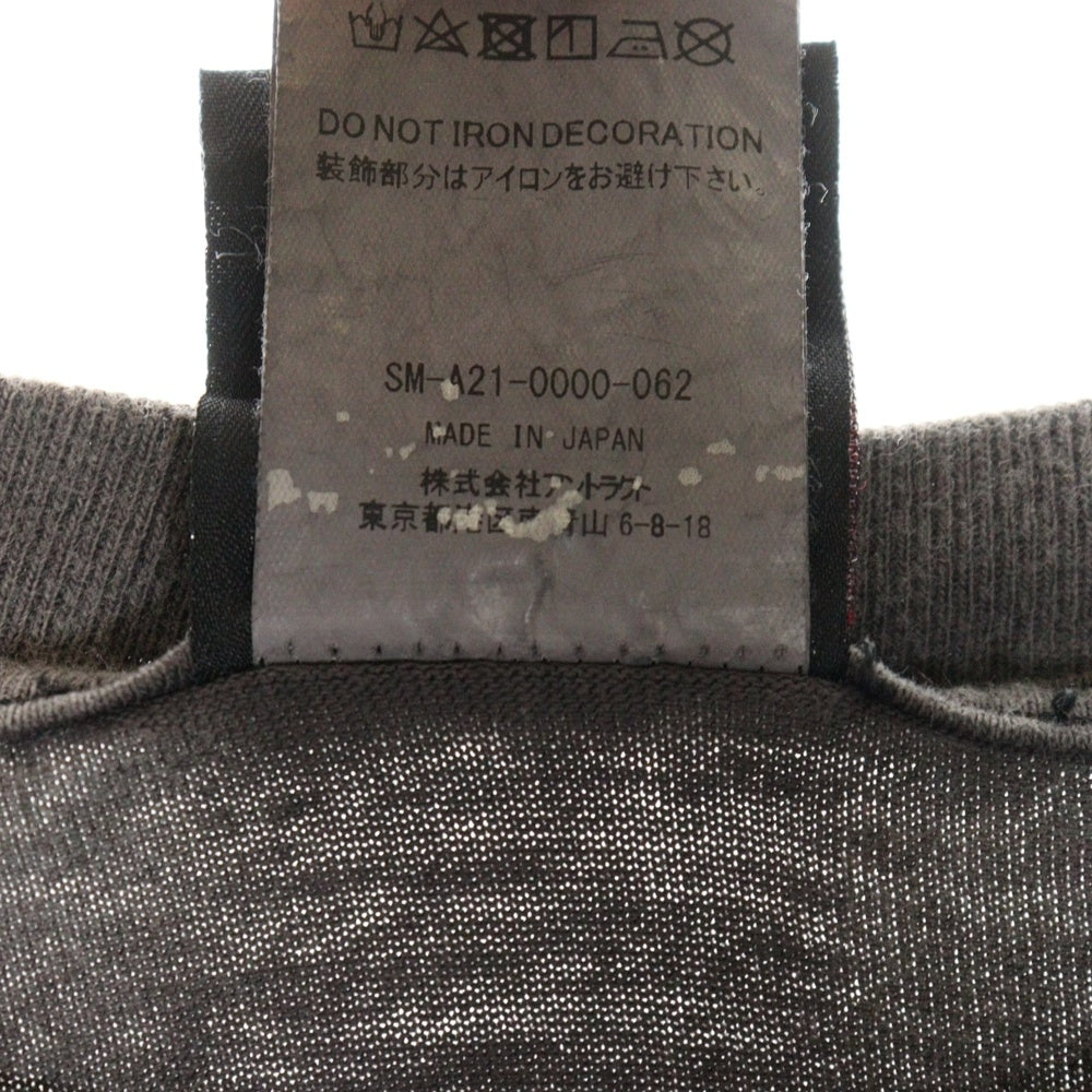 SAINT MICHAEL(セントマイケル) 21AW ×WIND AND SEA ウィンダンシー ヴィンテージ加工グラフィックプリントクルーネック半袖Tシャツカットソー グレー SM-A21-0000-062