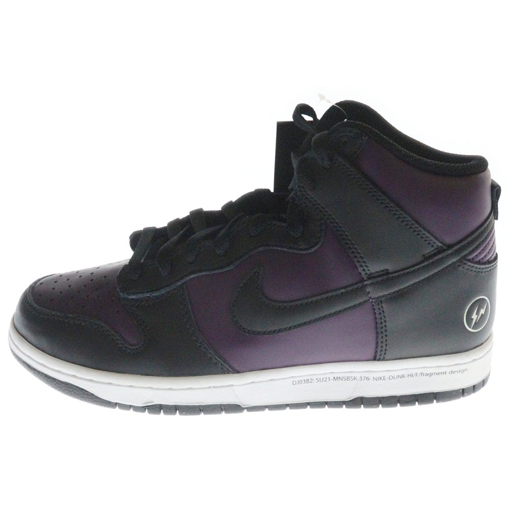NIKE(ナイキ) ×Fragment Dunk High City Pack Beijing 2021 フラグメント ダンク ハイ シティパック 北京 ハイカットスニーカー ブラック/パープル US10/28cm DJ0382-600