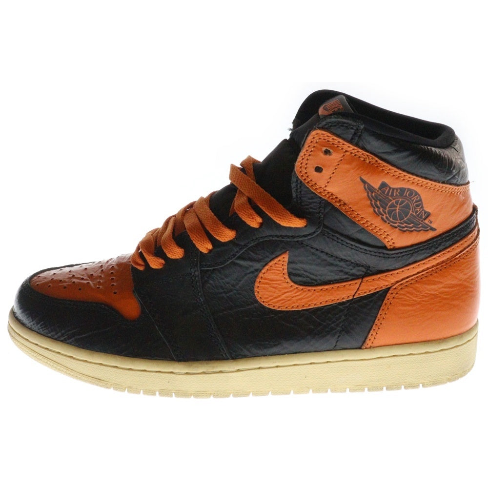 NIKE(ナイキ) Air Jordan 1 High Shattered Backboard 3.0 エアジョーダン1 シャッタード バックボード3.0 ハイカットスニーカー ブラック/オレンジ US9.5/27.5cm 555088-028