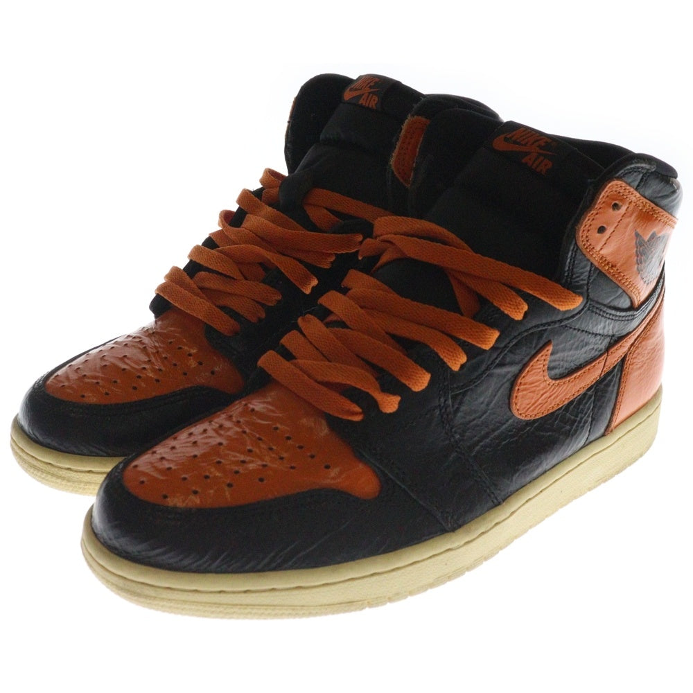 NIKE(ナイキ) Air Jordan 1 High Shattered Backboard 3.0 エアジョーダン1 シャッタード バックボード3.0 ハイカットスニーカー ブラック/オレンジ US9.5/27.5cm 555088-028